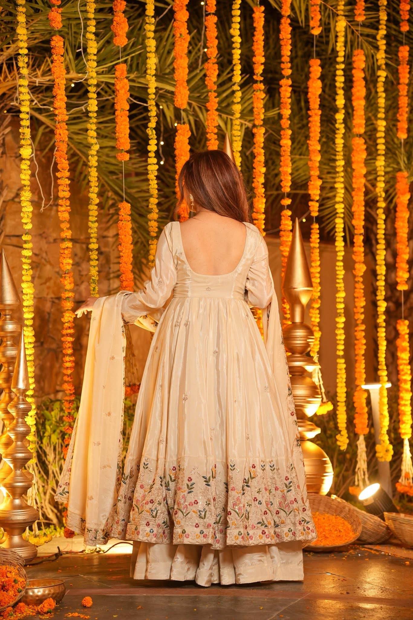 LadyVastara Luxury crepe silk Kurta Palazzo Set for Wedding & Festive Occasions