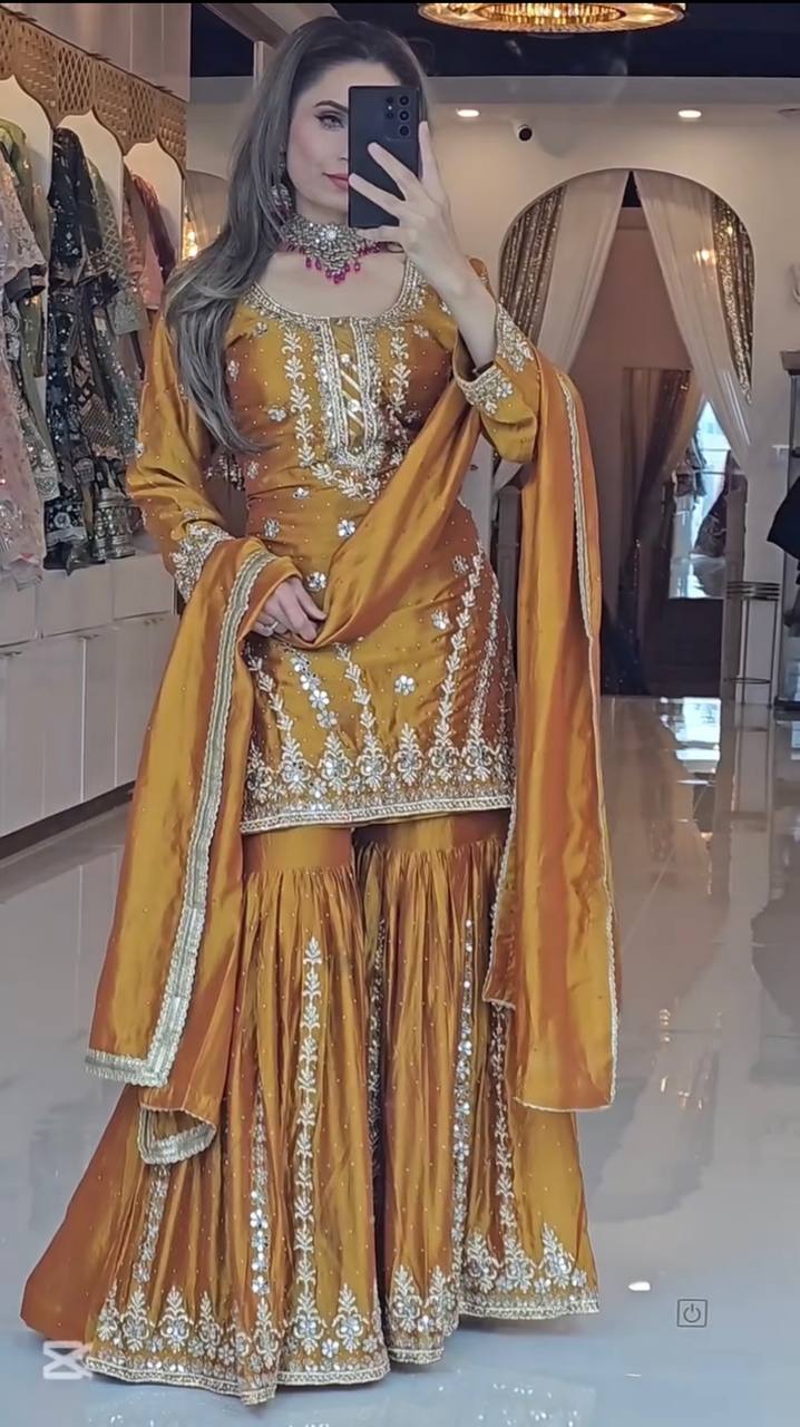 LadyVastara A Joyful Glow in a Stylish Pattern Enjoy in Style with a Sharara Suit