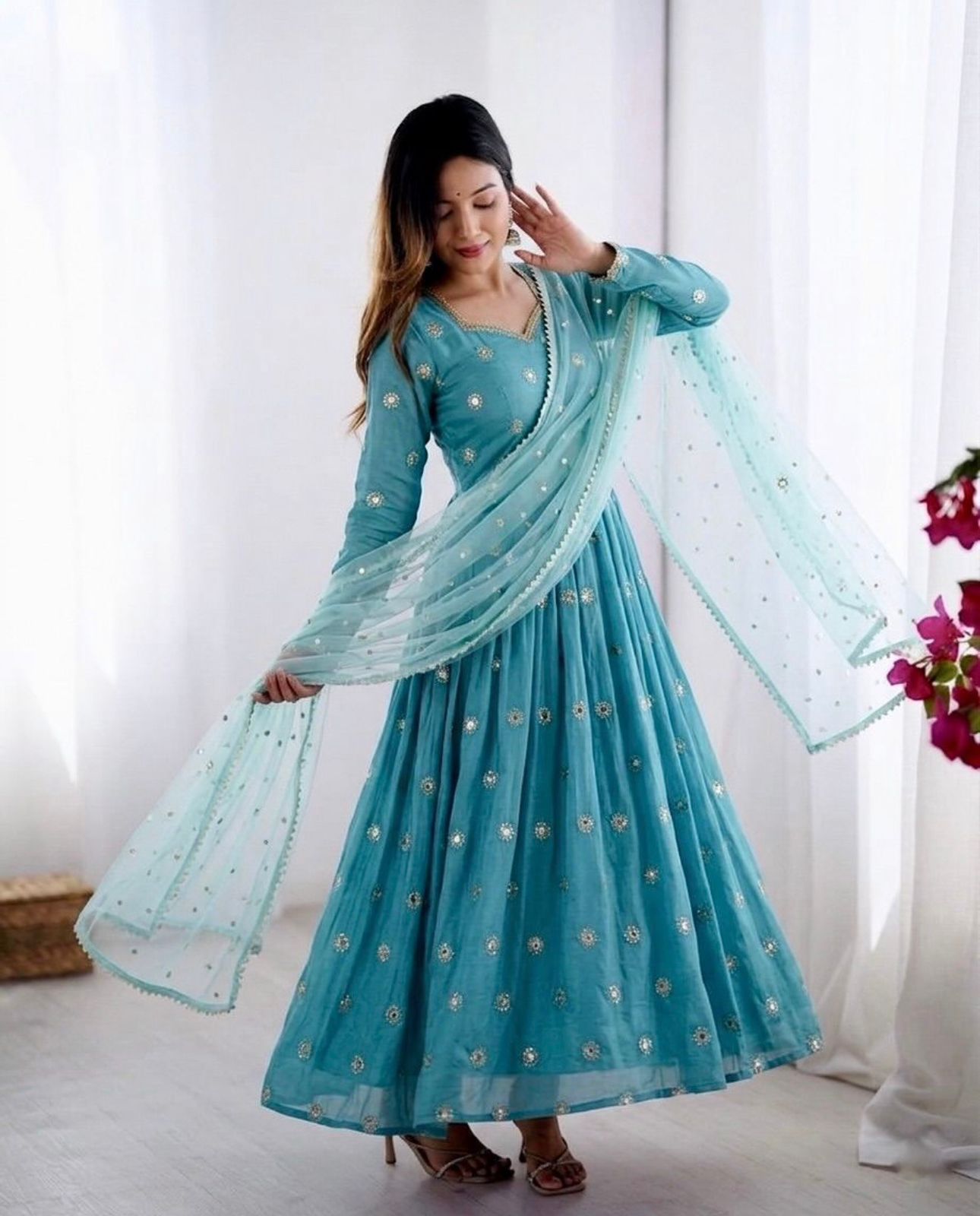 LadyVastara Party Wear Anarkali Suit with Dupatta – A-One Quality