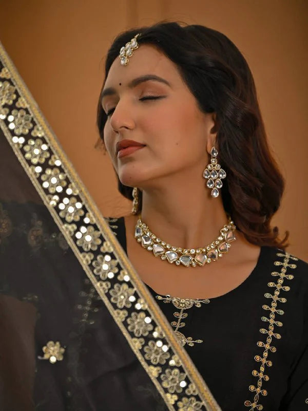 LadyVastara Designer Heavy Vichitra Silk Sharara Palazzo Set