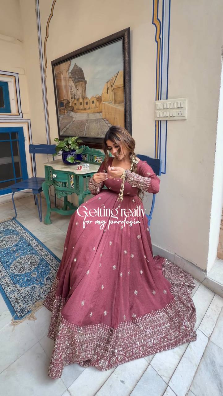 LadyVastara Festive Special Heavy Embroidered Anarkali Suit with Dupatta