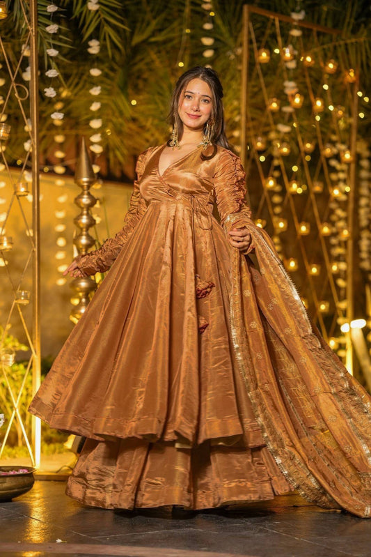 Heavy Fendy Silk Designer Anarkali Suit