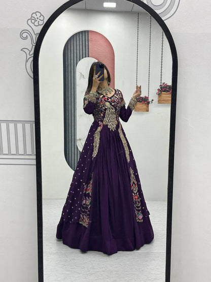 Lady Vastara Festival Special Pure Vichitra Crop Top Lehenga Set with Heavy Work