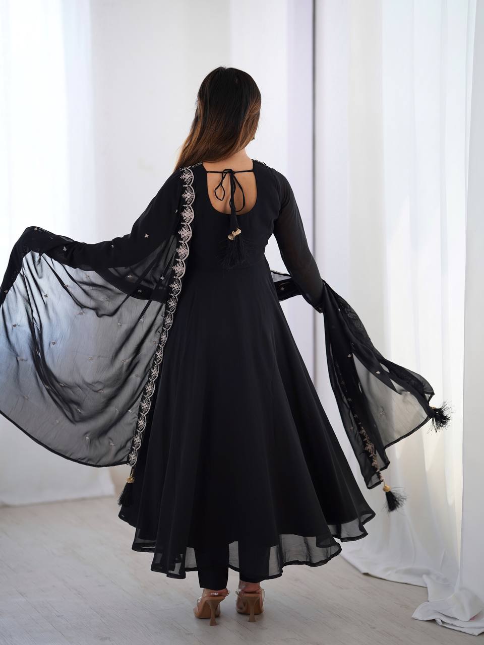 LadyVastara Heavy Embroidered Anarkali Suit with 6.5m Grand Flair & Zari Work