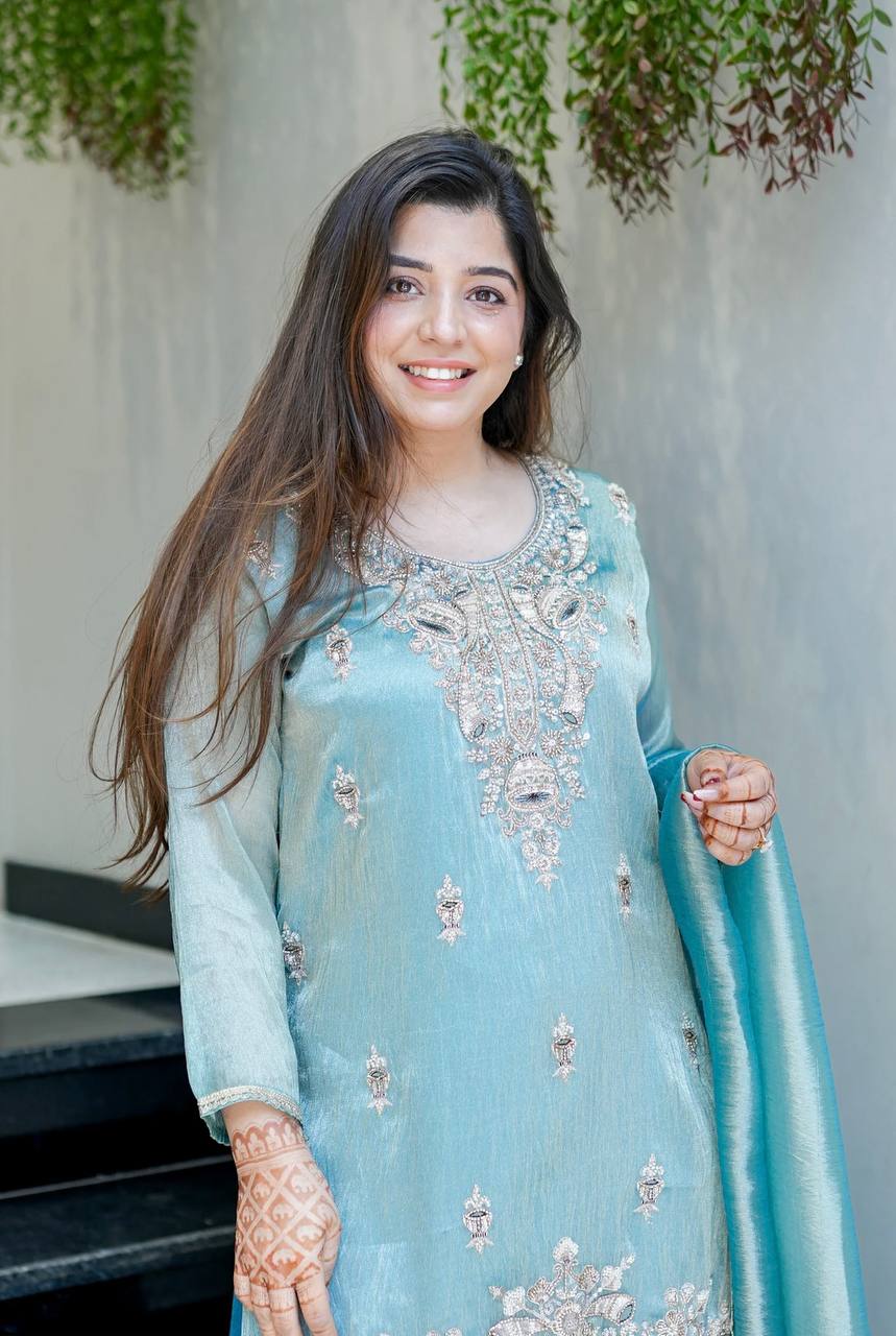 LadyVastara Premium Party Wear Embroidered Suit Set with Dupatta