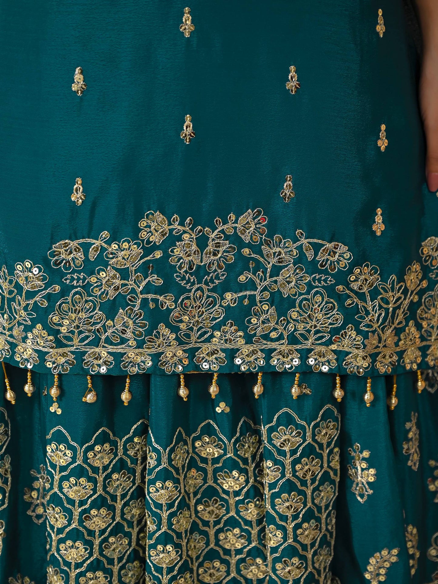LadyVastara Royal Purple Luxurious Wedding & Party Wear Heavy Embroidered Sharara Suit