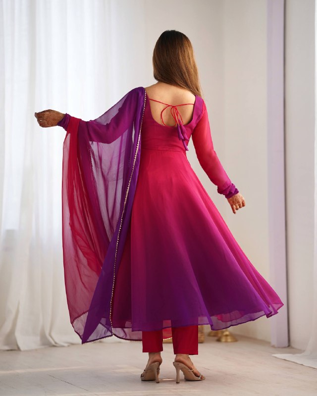 LadyVastara Festive Special Anarkali Suit with Heavy Flare & Soft Dupatta