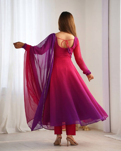 LadyVastara Festive Special Anarkali Suit with Heavy Flare & Soft Dupatta