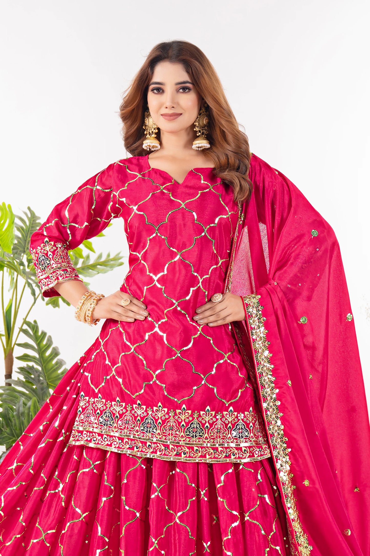 LadyVastara Elegance Embroidered Sharara Suit