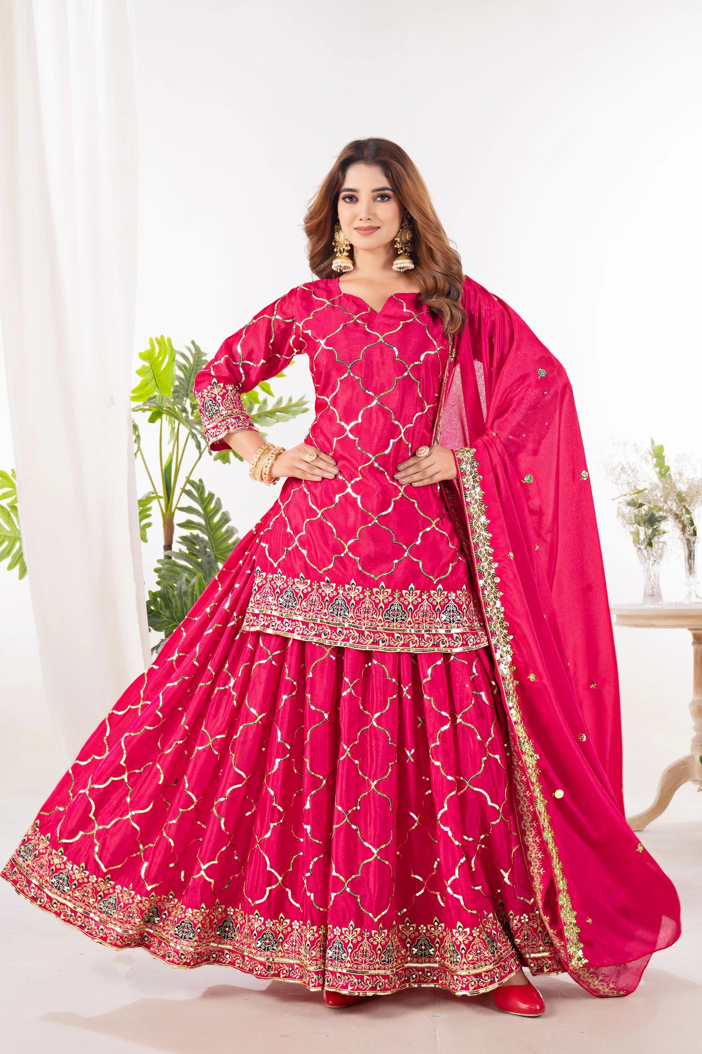 LadyVastara Elegance Embroidered Sharara Suit