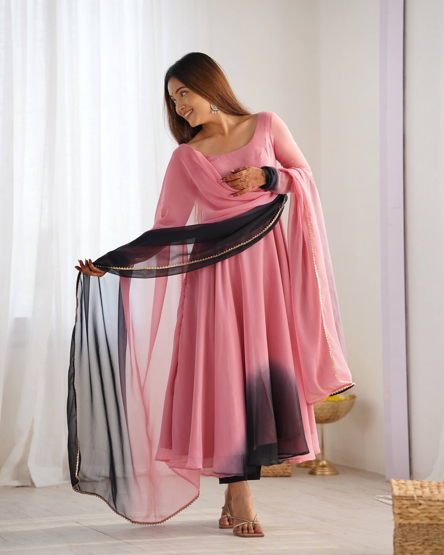 LadyVastara Festive Special Anarkali Suit with Heavy Flare & Soft Dupatta