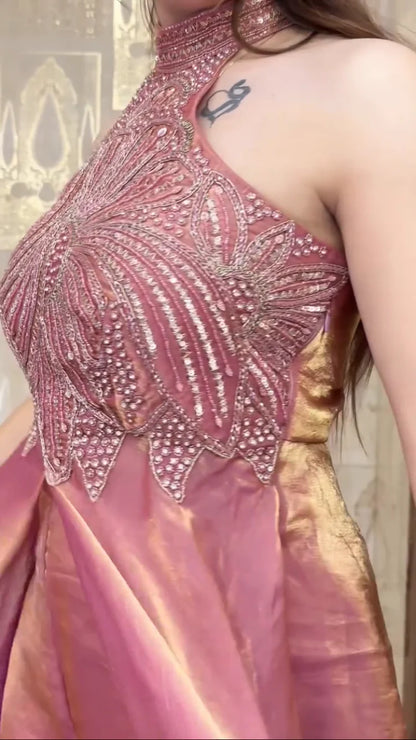 Ladyvastara Party Wear Handwork Top with Sharara Palazzo Set