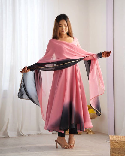 LadyVastara Festive Special Anarkali Suit with Heavy Flare & Soft Dupatta