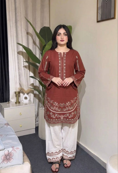 LadyVastara Luxury Festive Roman Silk Farshi Palazzo Set