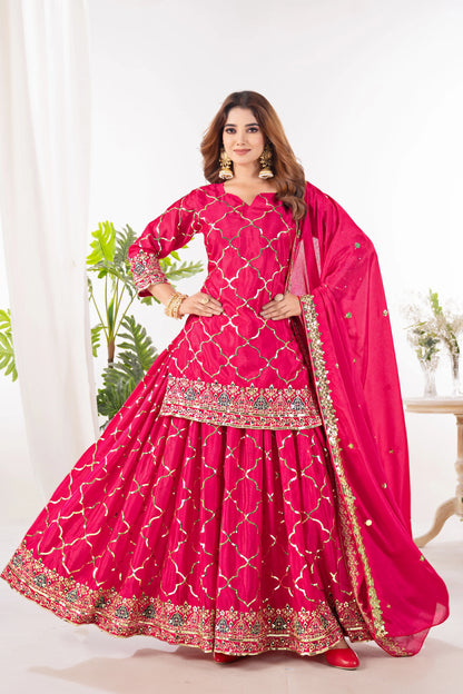 LadyVastara Elegance Embroidered Sharara Suit