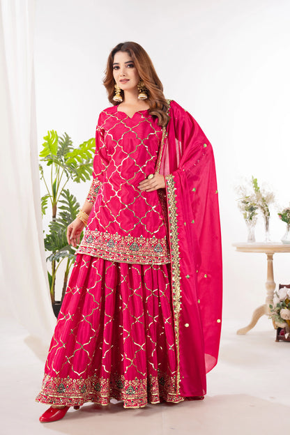 LadyVastara Elegance Embroidered Sharara Suit