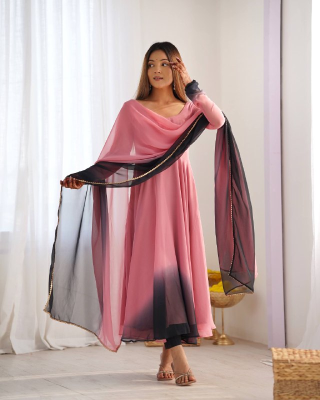 LadyVastara Festive Special Anarkali Suit with Heavy Flare & Soft Dupatta