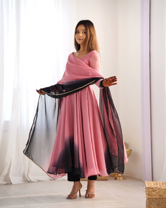 LadyVastara Festive Special Anarkali Suit with Heavy Flare & Soft Dupatta