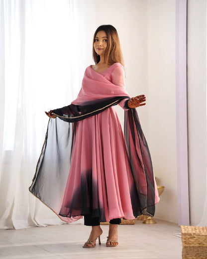 LadyVastara Festive Special Anarkali Suit with Heavy Flare & Soft Dupatta