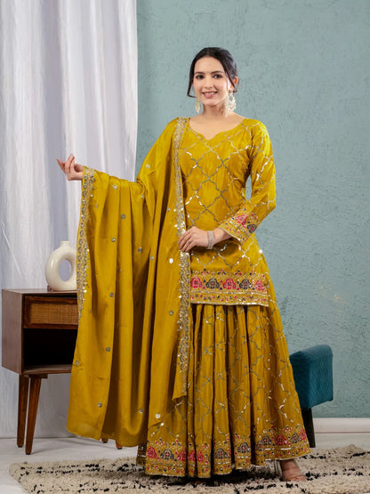 LadyVastara Elegance Embroidered Sharara Suit