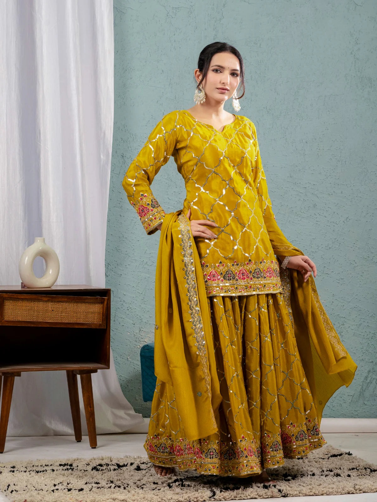 LadyVastara Elegance Embroidered Sharara Suit