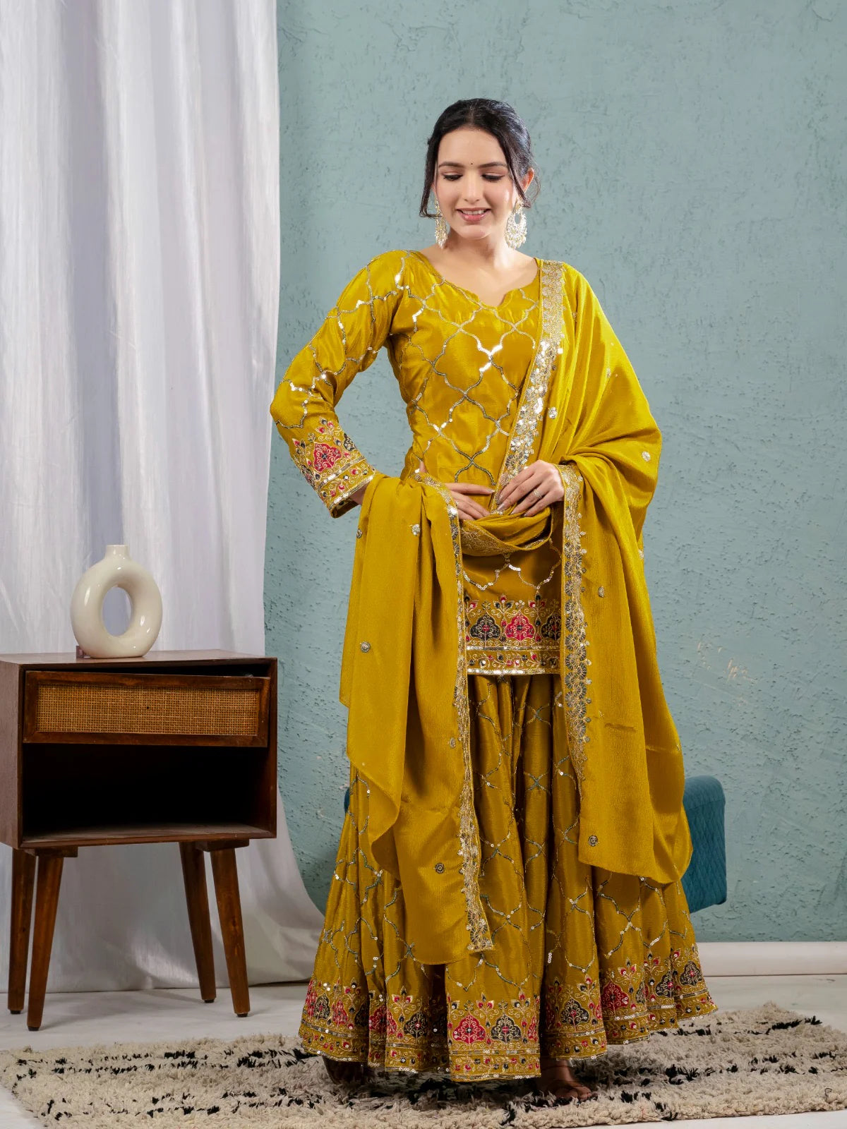 LadyVastara Elegance Embroidered Sharara Suit