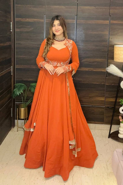 LadyVastara Premium Ethnic Maxi Anarkali Set with Embroidery & Stylish Bottom