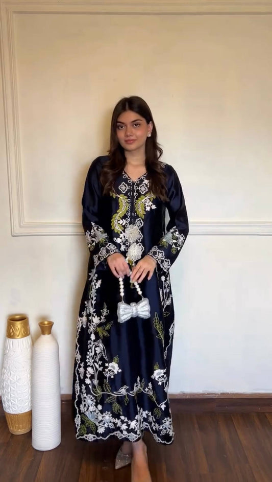 LadyVastara Traditional Satin Rayon Kaftan Set | Party & Festive Wear