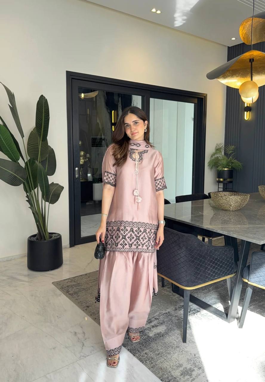 LadyVastara Traditional Farshi Salwar Suit with Rich Embroidery Work