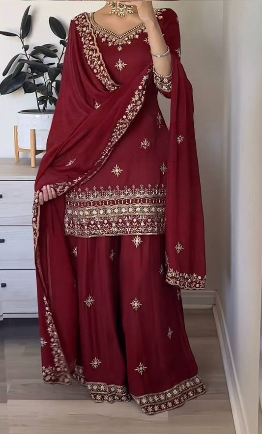 LadyVastara Stylish Sharara Palazzo Set with Dupatta