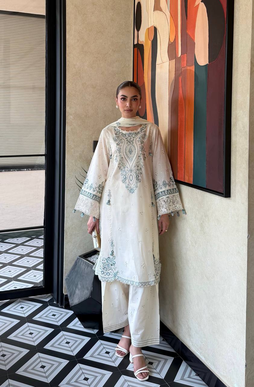LadyVastara Festive Wear Satin Rayon Embroidered Suit Set
