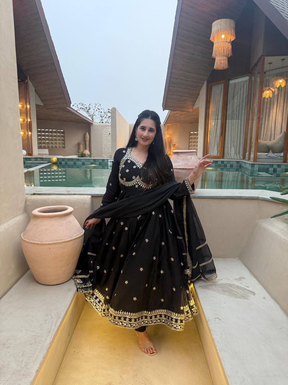 LadyVastara New Arrival Fancy Anarkali Suit with Heavy Flair & Embroidery Work