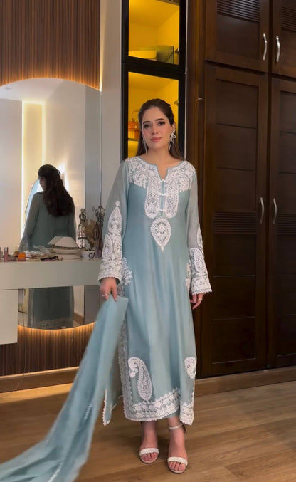 Ladyvastara Modern Ethnic Wear Organza Suit Set for Women