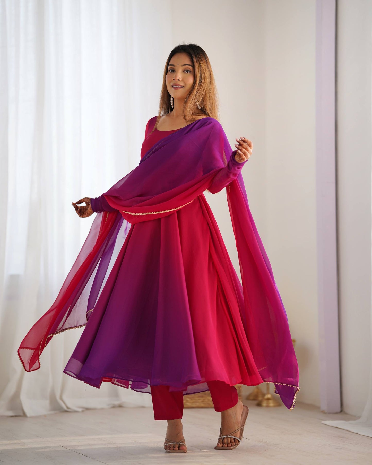 LadyVastara Festive Special Anarkali Suit with Heavy Flare & Soft Dupatta
