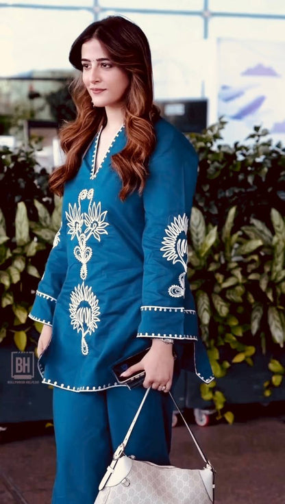 LadyVastara Classic Embroidered Rayon Kurti Set for Women