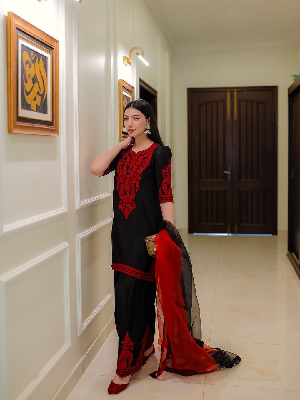 LadyVastara New Collection Chinon Silk Kurta Palazzo Set for Women
