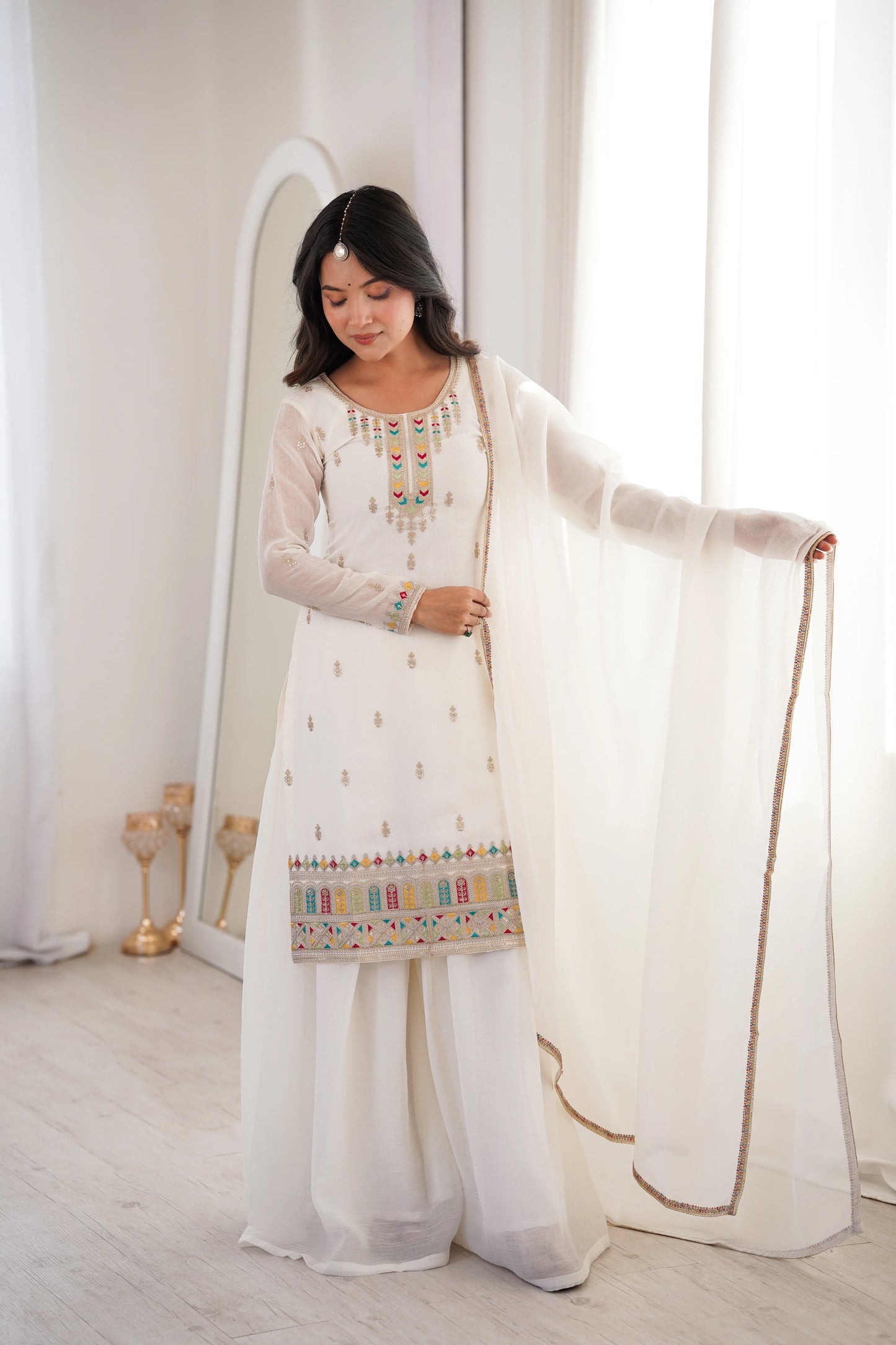 LadyVastara Premium Soft Crunchy Silk Wedding Wear Sharara Set