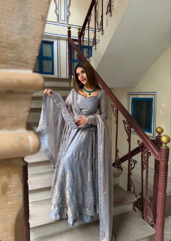 LadyVastara Heavy Fendy Silk Designer Anarkali Suit with Handwork