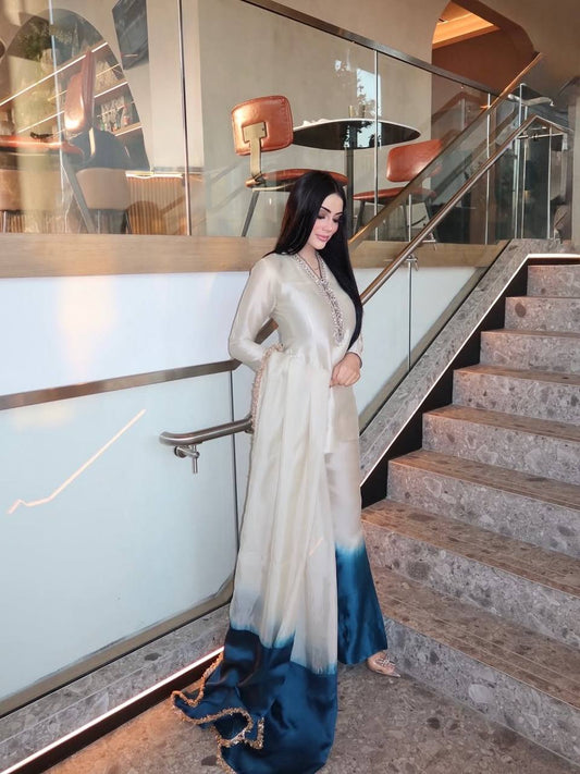LadyVastara Elegant Designer Party Wear Roman Glass Top Palazzo Set with Dupatta