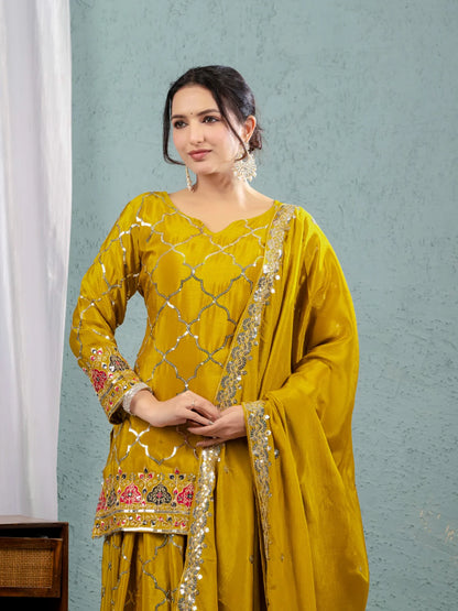 LadyVastara Elegance Embroidered Sharara Suit
