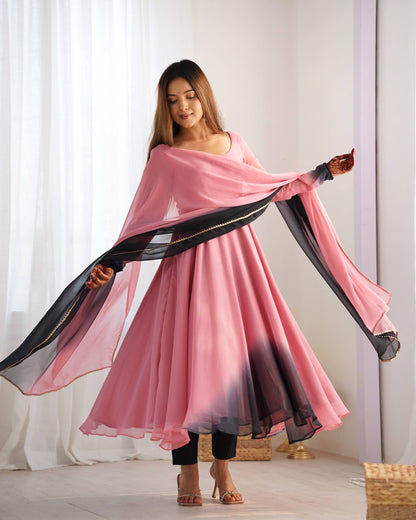 LadyVastara Festive Special Anarkali Suit with Heavy Flare & Soft Dupatta