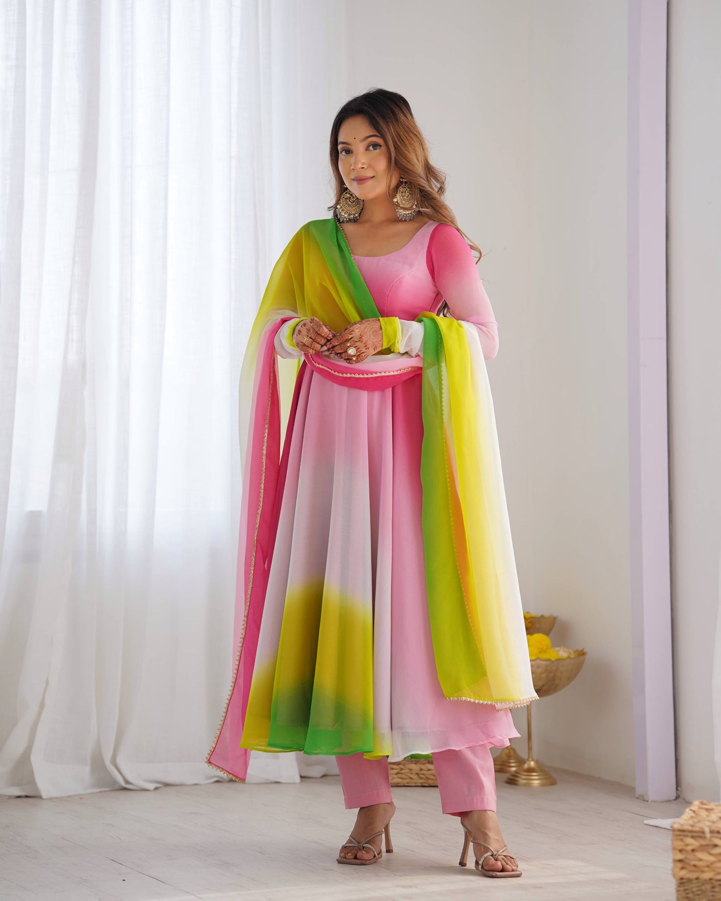 LadyVastara Festive Special Anarkali Suit with Heavy Flare & Soft Dupatta