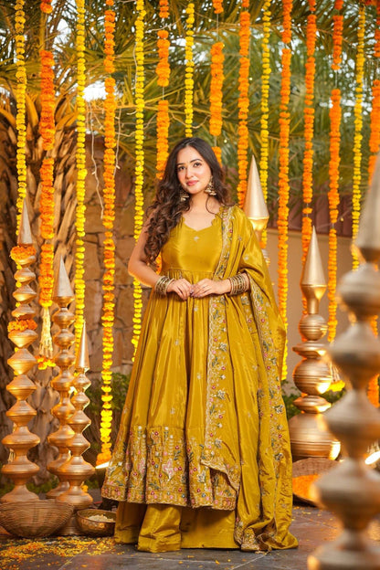 LadyVastara Royal Look Natural Crepe Silk Anarkali Suit