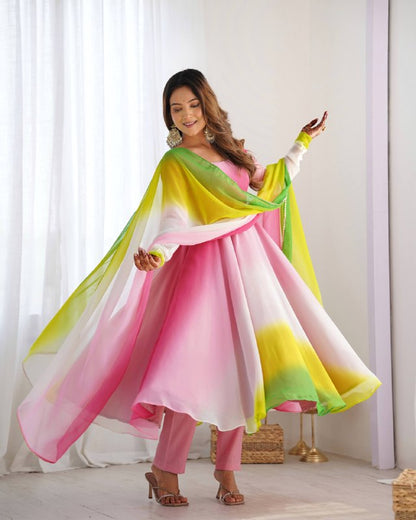 LadyVastara Festive Special Anarkali Suit with Heavy Flare & Soft Dupatta