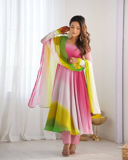 LadyVastara Festive Special Anarkali Suit with Heavy Flare & Soft Dupatta