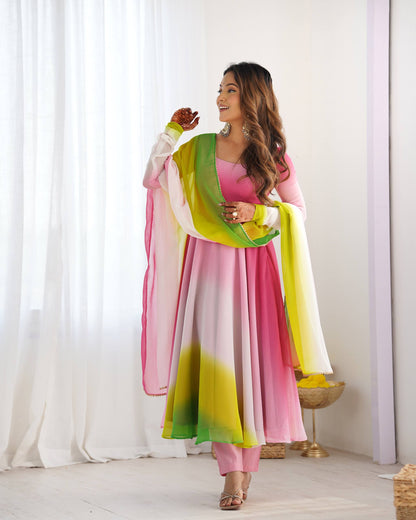 LadyVastara Festive Special Anarkali Suit with Heavy Flare & Soft Dupatta