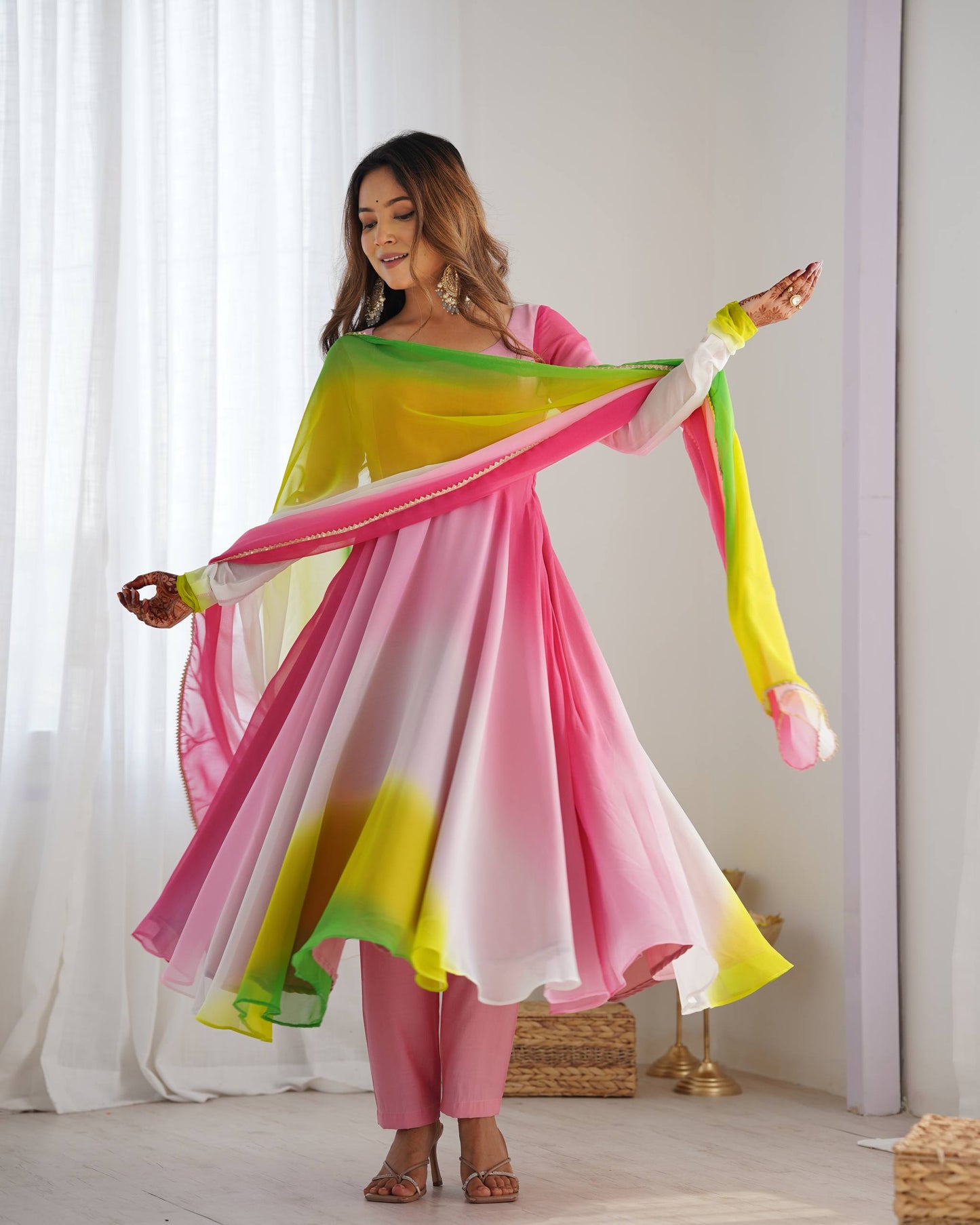 LadyVastara Festive Special Anarkali Suit with Heavy Flare & Soft Dupatta