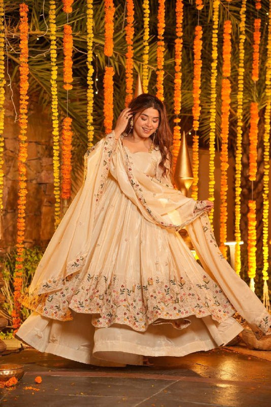 LadyVastara Luxury crepe silk Kurta Palazzo Set for Wedding & Festive Occasions