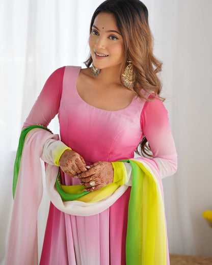 LadyVastara Festive Special Anarkali Suit with Heavy Flare & Soft Dupatta