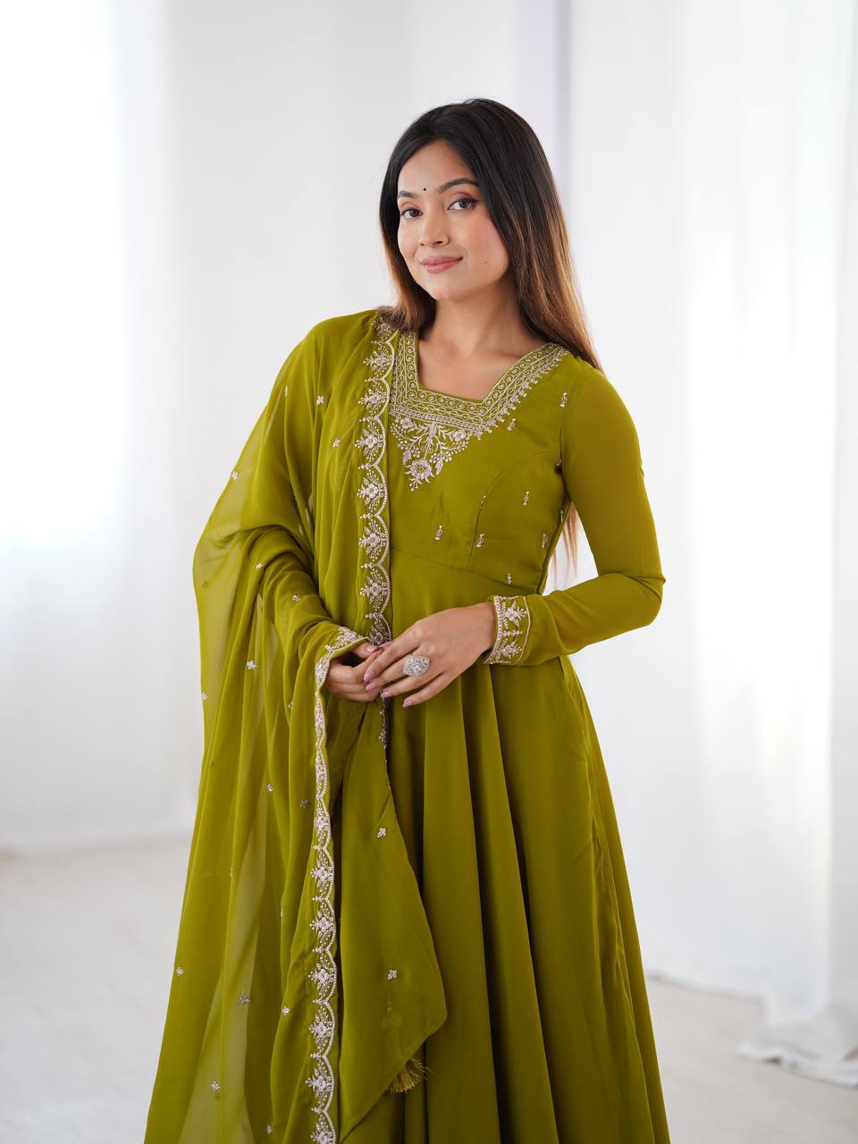LadyVastara Heavy Embroidered Anarkali Suit with 6.5m Grand Flair & Zari Work